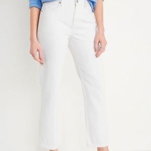 High Waisted Slouchy Straight Cropped Non-Stretch